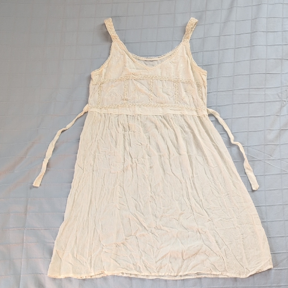 Cream Gauze Swim Cover Up Dress